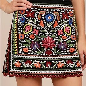 Lulus embroiled skirt